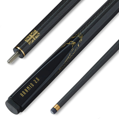 PowerGlide ARAMID 57 Inch 2 Piece Carbon Fibre Snooker Cue - 4 Colours