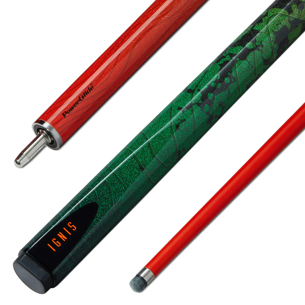 PowerGlide IGNIS - 57" 2 Piece Carbon Snooker Cue - 3 Colours