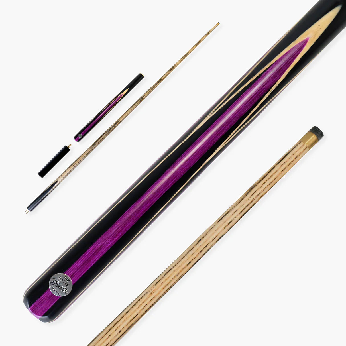 Baize Master 3/4 Purple Jester 57inch Ash Snooker Pool Cue - 9.5mm Tip