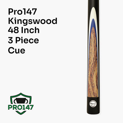 Pro147 Kingswood Junior Kids 48" - 3 Piece Snooker Poo Cue - 10mm Tip