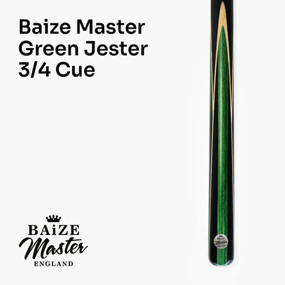 Baize Master 3/4 Green Jester 57inch Ash Snooker Pool Cue - 9.5mm Tip