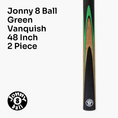 Jonny 8 Ball Vanquish 48inch 2 Piece Junior Kids Snooker Pool Cue - 10mm Tip