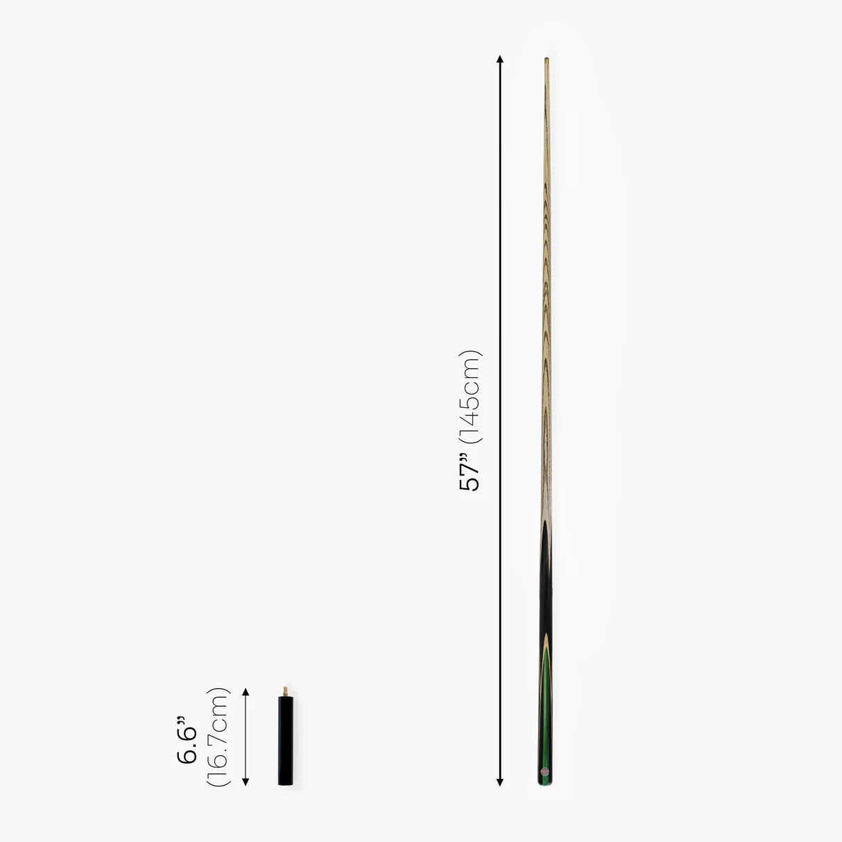 Baize Master 57 inch Green Jester 1 Piece Snooker Pool Cue - 9.5mm Tip