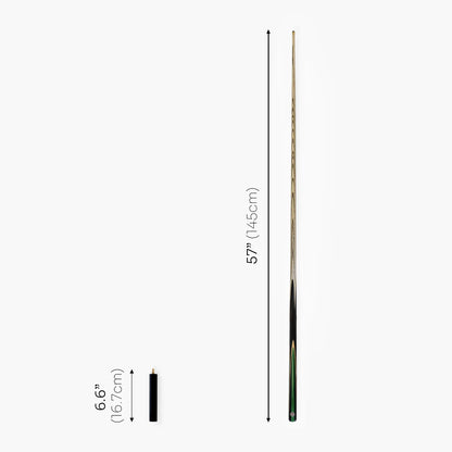 Baize Master 57 inch Green Jester 1 Piece Snooker Pool Cue - 9.5mm Tip