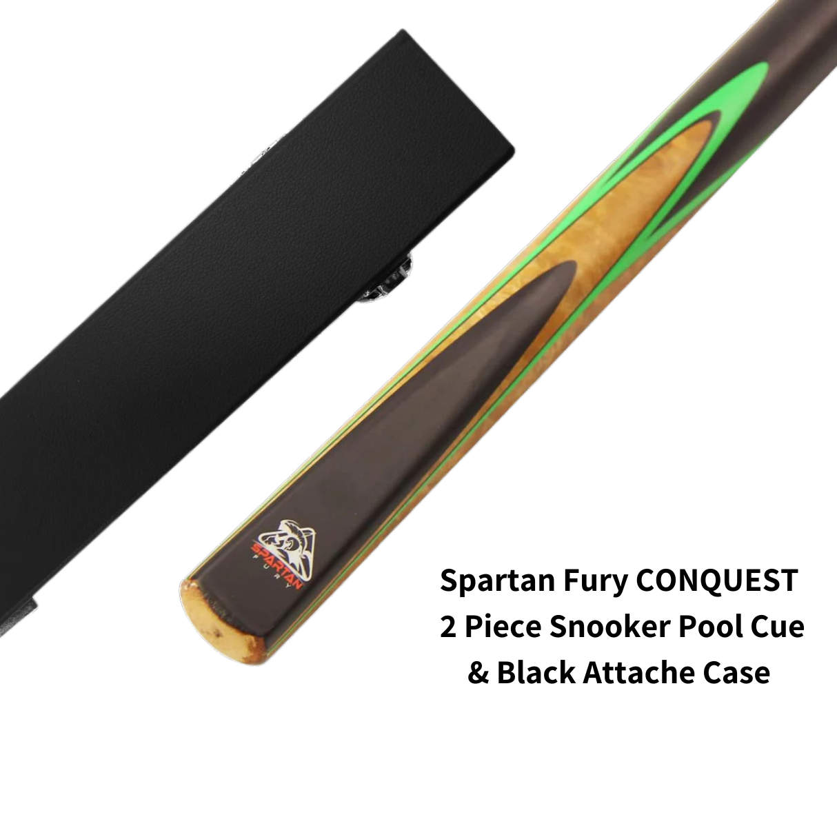 Spartan Fury Conquest 57inch 2 Piece Snooker Pool Cue & Case - 4 Colours