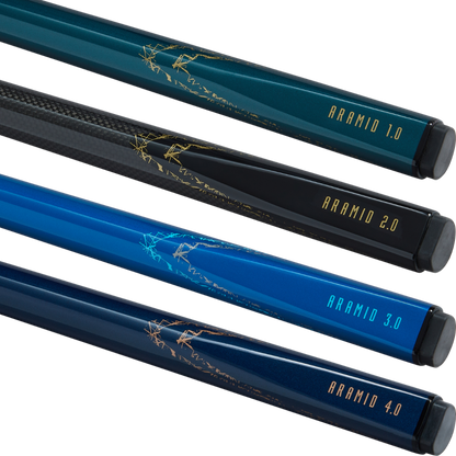 PowerGlide ARAMID 57 Inch 2 Piece Carbon Fibre Snooker Cue - 4 Colours