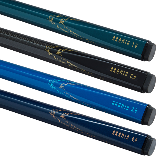 PowerGlide ARAMID 57 Inch 2 Piece Carbon Fibre Snooker Cue - 4 Colours