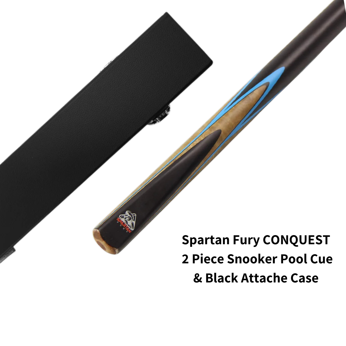 Spartan Fury Conquest 57inch 2 Piece Snooker Pool Cue & Case - 4 Colours