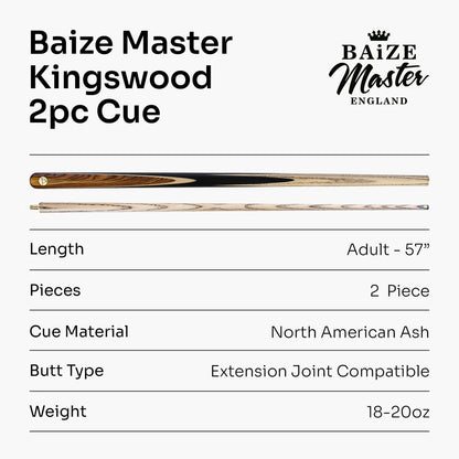 Baize Master Kingswood PREMIUM 57 Inch 2 Piece Snooker Pool Cue