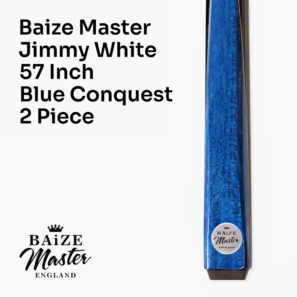 Baize Master Jimmy White Blue Conquest - 2 Piece Snooker Pool Cue - 2 Colours