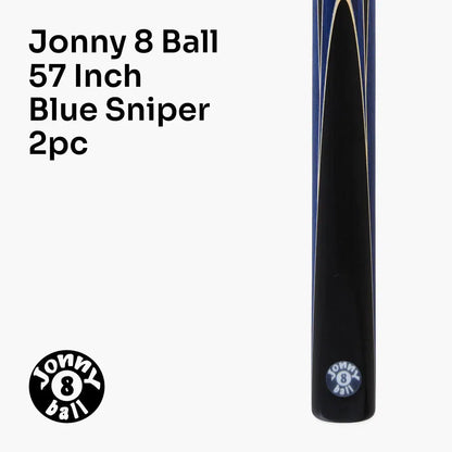 Jonny 8 Ball 2 Piece Sniper 57" Cue with 8mm Tip - 5 Colour Options