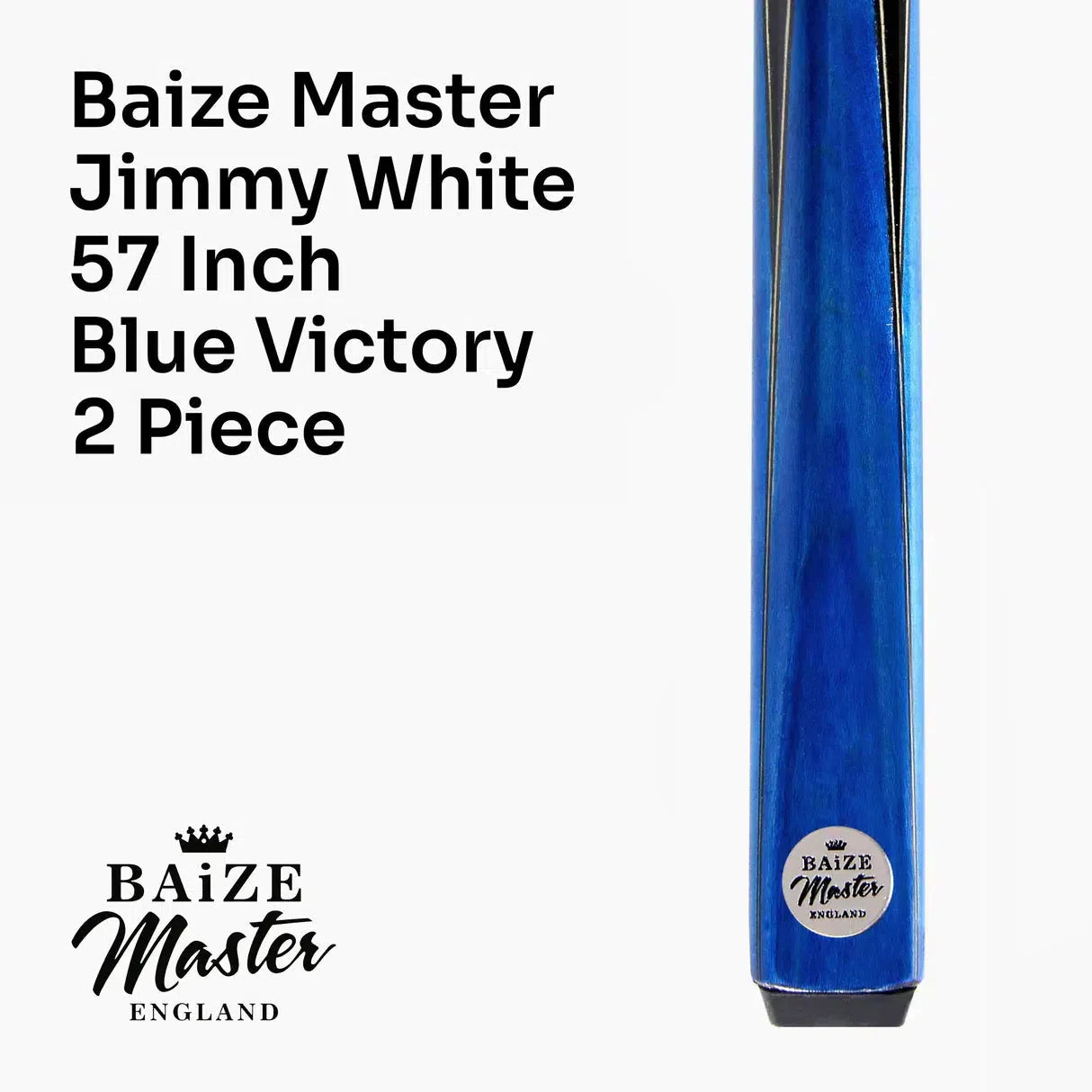 Baize Master - Jimmy White Signature Victory Cue - 2 Piece with 9.5mm Tip - 3 Colours