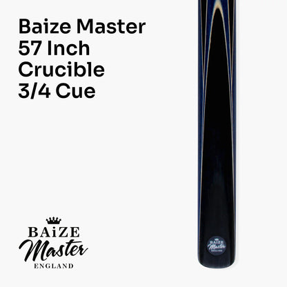 Baize Master 3/4 CRUCIBLE Hand Spliced Snooker Pool Cue - 6 Colours