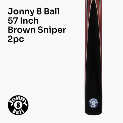 Jonny 8 Ball 2 Piece Sniper 57" Cue with 8mm Tip - 5 Colour Options