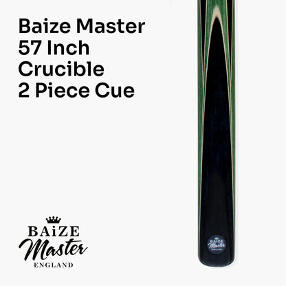 Baize Master Crucible Snooker Pool Cue - 2 Piece 57 inch - 9.5mm Tip