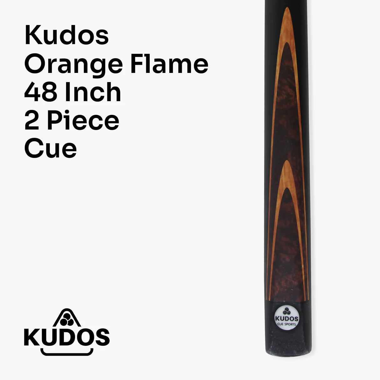 Kudos 48inch Classic Range Snooker Pool Cue - Junior Kids 2 Piece - 10mm Tip