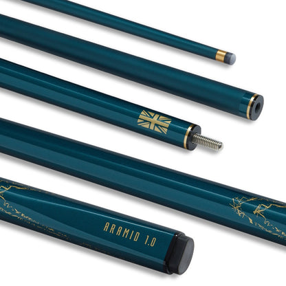 PowerGlide ARAMID 57 Inch 2 Piece Carbon Fibre Snooker Cue - 4 Colours