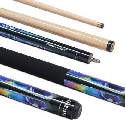 PowerGlide Psychedelic 57" - 2 Piece Pool Cue with 13mm Tip